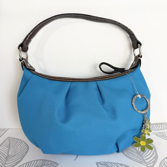 Tommy Hilfiger Handbags - Tommy Hilfiger Vintage Shoulder Purse Teal Blue Flower Bag Charm Y2K NWOT